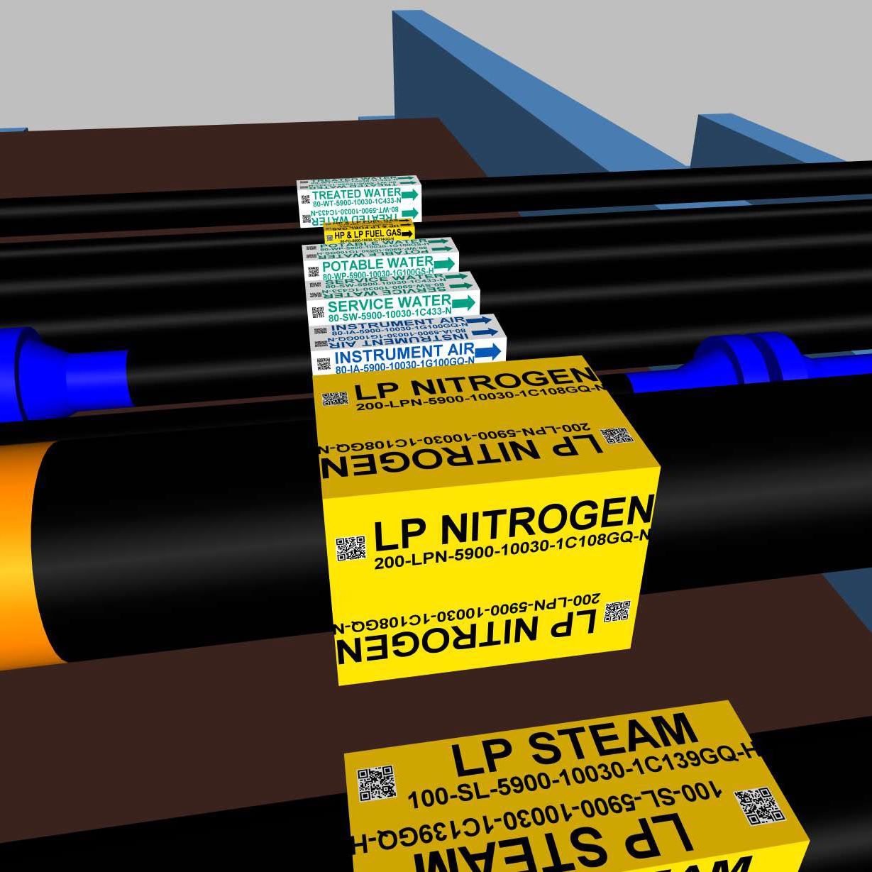 Peekee Digital Twin pipe marking, 3D realtime preview